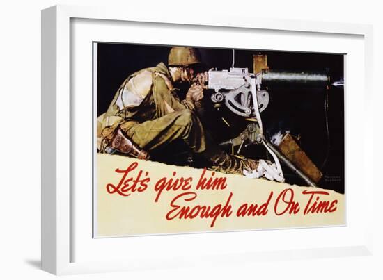 Let's Give Him Enough and on Time Poster-Norman Rockwell-Framed Giclee Print