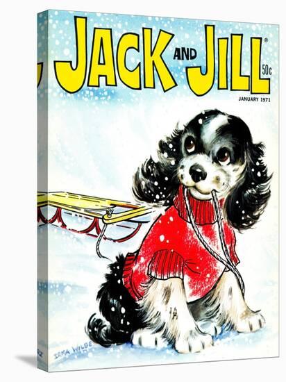 Let's Go Sledding - Jack and Jill, January 1971-Irma Wilde-Stretched Canvas