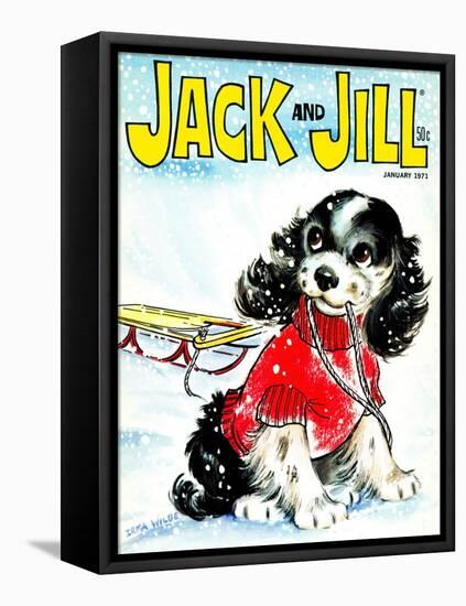 Let's Go Sledding - Jack and Jill, January 1971-Irma Wilde-Framed Stretched Canvas