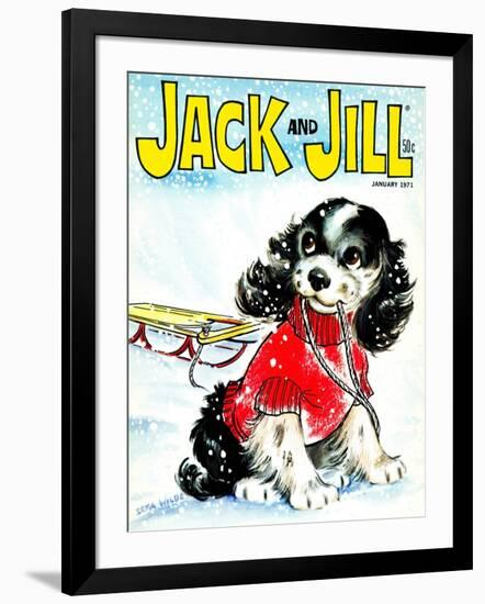 Let's Go Sledding - Jack and Jill, January 1971-Irma Wilde-Framed Giclee Print