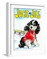 Let's Go Sledding - Jack and Jill, January 1971-Irma Wilde-Framed Giclee Print