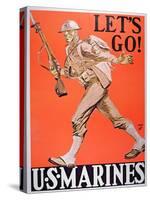 Let's Go!' Us Marines World War One Recruitment Poster-null-Stretched Canvas