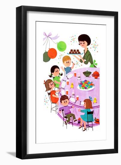 Let's Have an Easter Party - Jack & Jill-Audrey Walters-Framed Giclee Print