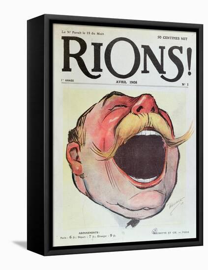Let's Laugh', Cover of "Rions" Magazine, 1908 (Colour Litho)-Wallace-Framed Stretched Canvas