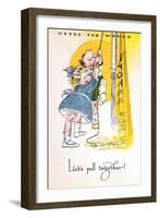 Let's Pull Together-Votes For Women-Emily Hall-Chamberlin-Framed Art Print