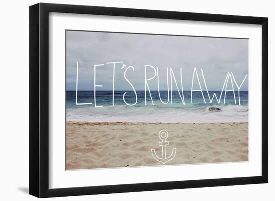 Let’s Run Away: Sandy Beach, Hawaii-Leah Flores-Framed Art Print