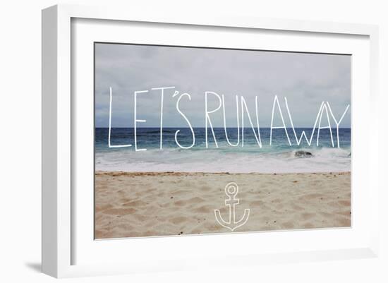 Let’s Run Away: Sandy Beach, Hawaii-Leah Flores-Framed Art Print