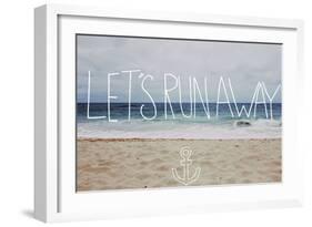 Let’s Run Away: Sandy Beach, Hawaii-Leah Flores-Framed Art Print