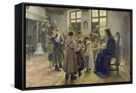 Let the Children Come to Me, 1884-Fritz von Uhde-Framed Stretched Canvas