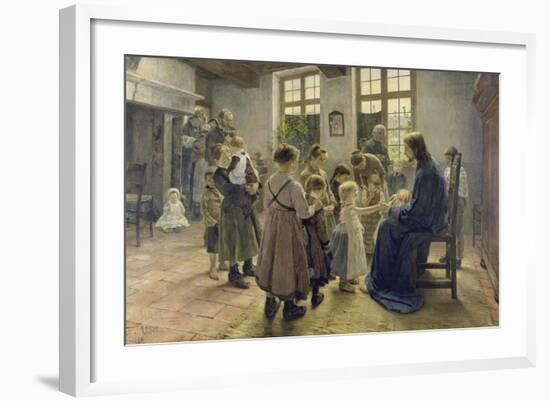 Let the Children Come to Me, 1884-Fritz von Uhde-Framed Giclee Print