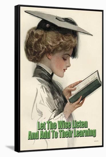 Let the Wise Listen and Add to Their Learning-null-Framed Stretched Canvas