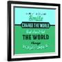 Let Your Smile Change the World 1-Lorand Okos-Framed Art Print