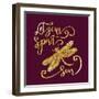 Let Your Spirit Soar. Hand Drawn Lettering with a Dragonfly. Modern Brush Calligraphy.-Trigubova Irina-Framed Art Print