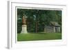 Letchworth State Park, New York - View of the Mary Jemison Statue, Indian Council House-Lantern Press-Framed Art Print