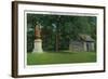 Letchworth State Park, New York - View of the Mary Jemison Statue, Indian Council House-Lantern Press-Framed Art Print