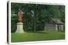 Letchworth State Park, New York - View of the Mary Jemison Statue, Indian Council House-Lantern Press-Stretched Canvas