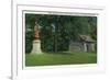 Letchworth State Park, New York - View of the Mary Jemison Statue, Indian Council House-Lantern Press-Framed Art Print