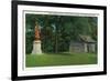 Letchworth State Park, New York - View of the Mary Jemison Statue, Indian Council House-Lantern Press-Framed Art Print