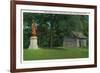 Letchworth State Park, New York - View of the Mary Jemison Statue, Indian Council House-Lantern Press-Framed Premium Giclee Print