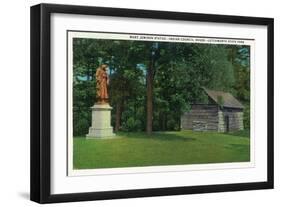 Letchworth State Park, New York - View of the Mary Jemison Statue, Indian Council House-Lantern Press-Framed Art Print