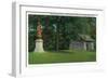 Letchworth State Park, New York - View of the Mary Jemison Statue, Indian Council House-Lantern Press-Framed Art Print