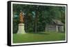 Letchworth State Park, New York - View of the Mary Jemison Statue, Indian Council House-Lantern Press-Framed Stretched Canvas