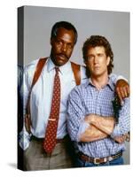 LETHAL WEAPON, 1987 directed by RICHARD DONNER Danny Glover and Mel Gibson (photo)-null-Stretched Canvas