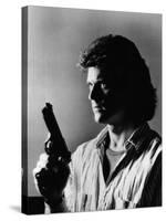 LETHAL WEAPON, 1987 directed by RICHARD DONNER Mel Gibson (b/w photo)-null-Stretched Canvas