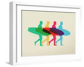 Lets Go Surfing - Summer Time Design-cienpies-Framed Art Print