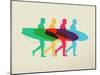Lets Go Surfing - Summer Time Design-cienpies-Mounted Art Print