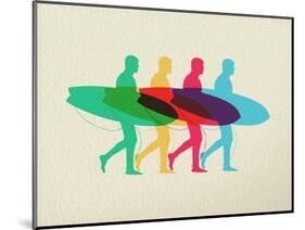 Lets Go Surfing - Summer Time Design-cienpies-Mounted Art Print