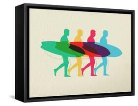 Lets Go Surfing - Summer Time Design-cienpies-Framed Stretched Canvas