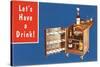 Lets Have a Drink, Portable Liquor Cabinet-null-Stretched Canvas