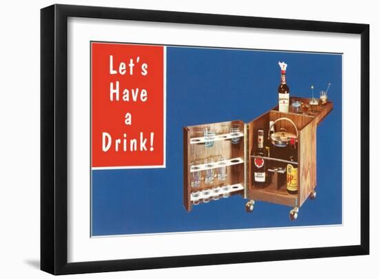 Lets Have a Drink, Portable Liquor Cabinet-null-Framed Art Print