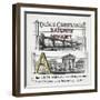 Letter A: Arch. Illustration Of a Bridge Over a River and a City Centre-null-Framed Giclee Print