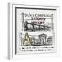 Letter A: Arch. Illustration Of a Bridge Over a River and a City Centre-null-Framed Giclee Print