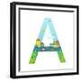 Letter A of the Latin Alphabet for Children. Fun Alphabet Letter for Boys and Girls with City, Hous-Popmarleo-Framed Premium Giclee Print