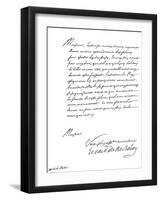 Letter by Cardinal Richelieu, to Monsieur De La Motte, 17th Century-Frederick George Netherclift-Framed Giclee Print