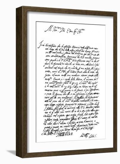 Letter by Galileo Galilei, 1627-Frederick George Netherclift-Framed Giclee Print