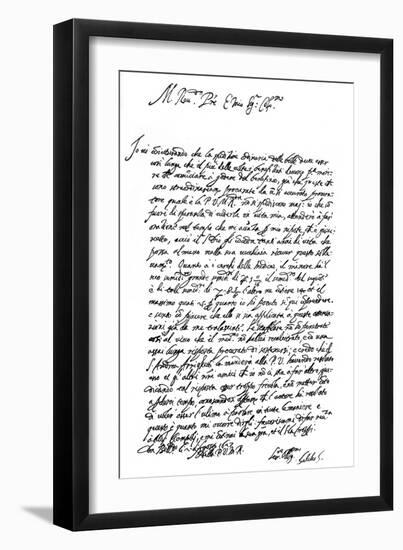 Letter by Galileo Galilei, 1627-Frederick George Netherclift-Framed Giclee Print