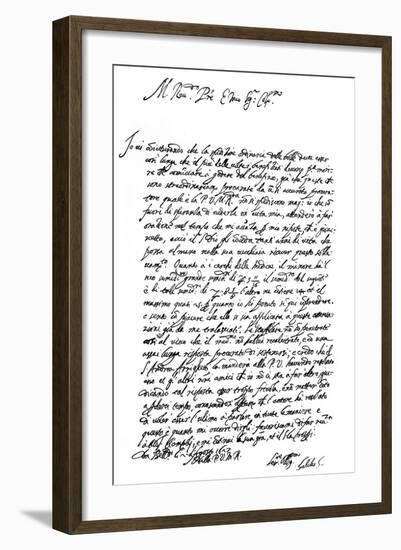 Letter by Galileo Galilei, 1627-Frederick George Netherclift-Framed Giclee Print