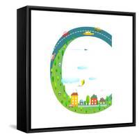 Letter C of the Latin Alphabet Funny Cartoon ABC for Children. for Children Boys and Girls with Cit-Popmarleo-Framed Stretched Canvas