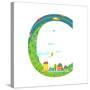 Letter C of the Latin Alphabet Funny Cartoon ABC for Children. for Children Boys and Girls with Cit-Popmarleo-Stretched Canvas
