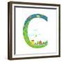 Letter C of the Latin Alphabet Funny Cartoon ABC for Children. for Children Boys and Girls with Cit-Popmarleo-Framed Premium Giclee Print