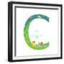 Letter C of the Latin Alphabet Funny Cartoon ABC for Children. for Children Boys and Girls with Cit-Popmarleo-Framed Premium Giclee Print