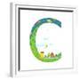 Letter C of the Latin Alphabet Funny Cartoon ABC for Children. for Children Boys and Girls with Cit-Popmarleo-Framed Premium Giclee Print