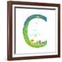 Letter C of the Latin Alphabet Funny Cartoon ABC for Children. for Children Boys and Girls with Cit-Popmarleo-Framed Art Print