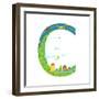 Letter C of the Latin Alphabet Funny Cartoon ABC for Children. for Children Boys and Girls with Cit-Popmarleo-Framed Art Print