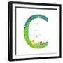 Letter C of the Latin Alphabet Funny Cartoon ABC for Children. for Children Boys and Girls with Cit-Popmarleo-Framed Art Print