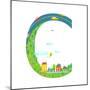 Letter C of the Latin Alphabet Funny Cartoon ABC for Children. for Children Boys and Girls with Cit-Popmarleo-Mounted Art Print